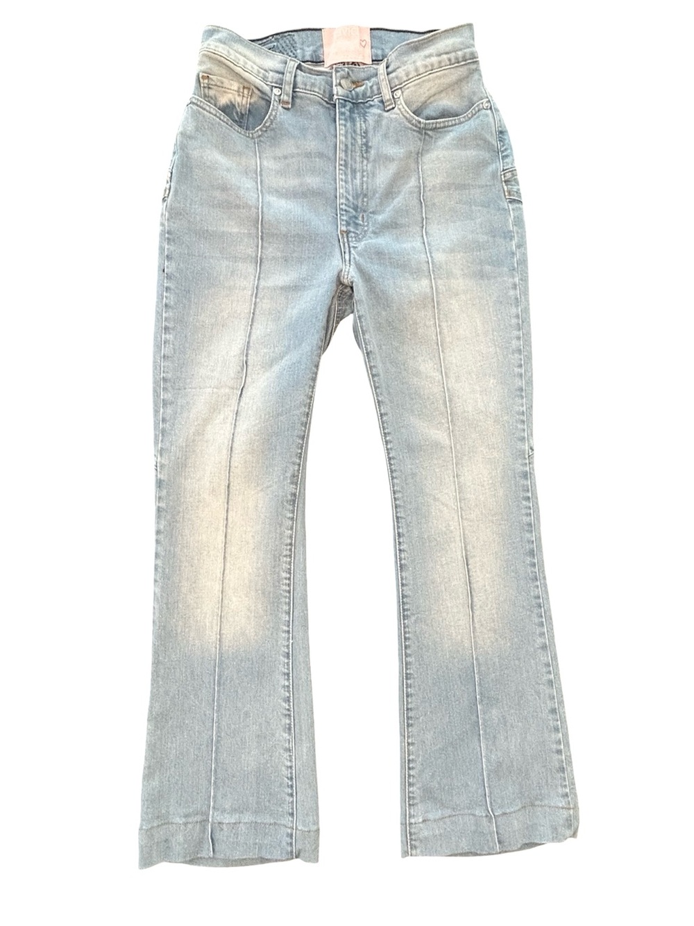 Revice Venus Flares Star Butt Jeans Light Wash High Waisted Boho Retro Denim 28 - Picture 5 of 13
